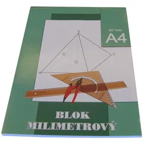 Milimetrový papier A4 50 listov blok